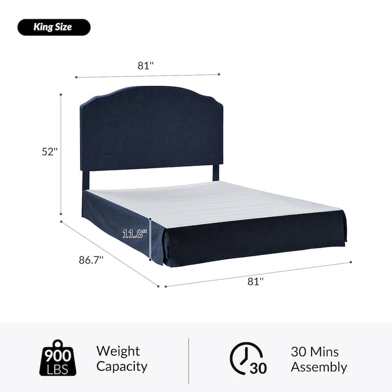 Kristian Traditional Bedroom Machine Washable Slipcovered Bed with Variety Fabric Choice Set-QB by HULALA HOME