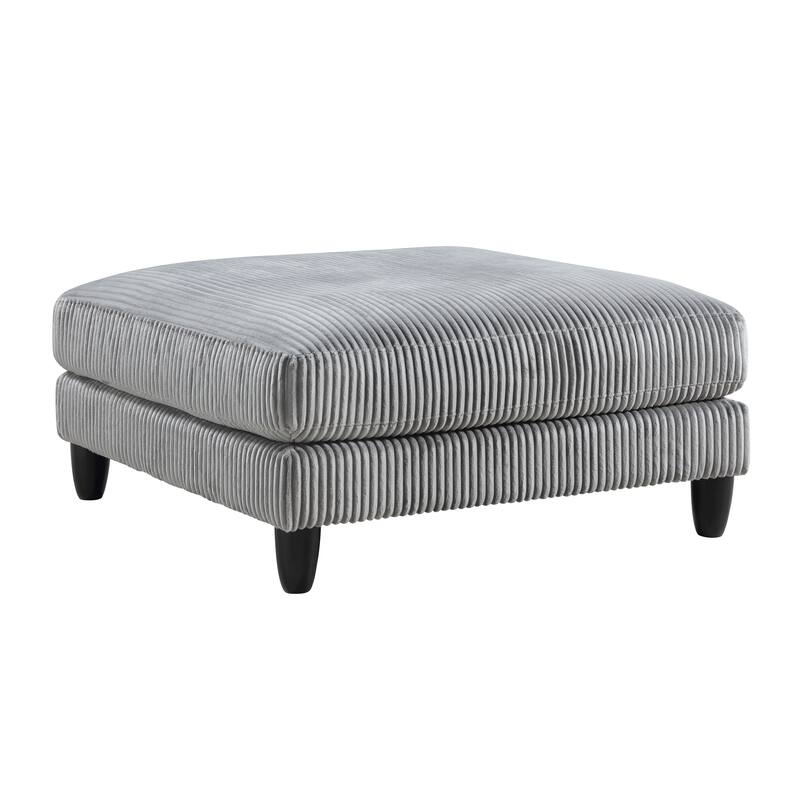 6pc Gray Corduroy Modular Sectional Set with Pillows, Wood Frame, 120x160x36 inches, 384 pounds