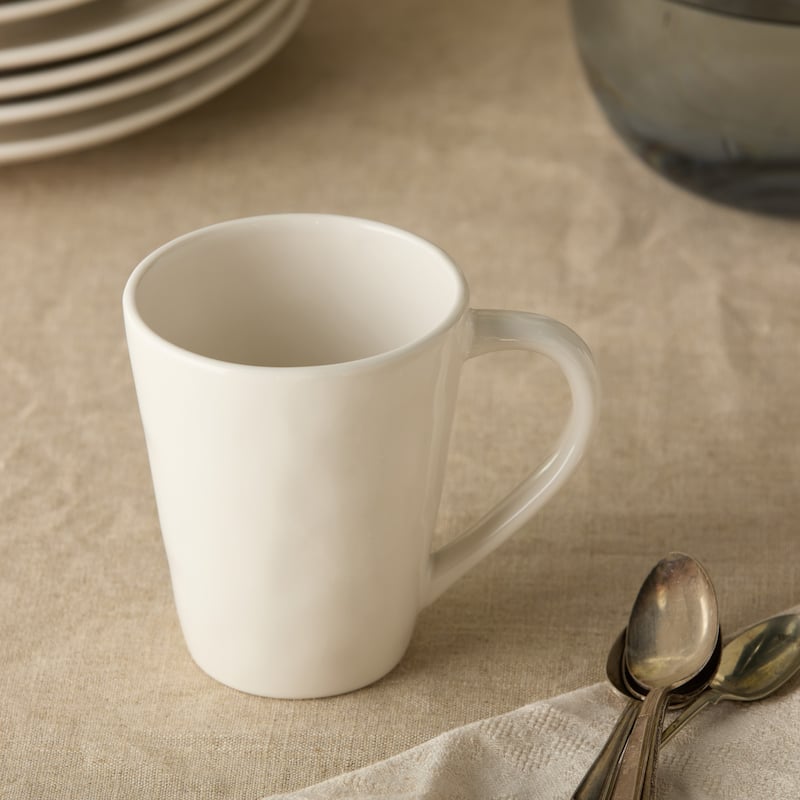 Certified International Linen Cream 18 oz. Mugs,Set of 4 - 5.5"W x 4"D x 5"H