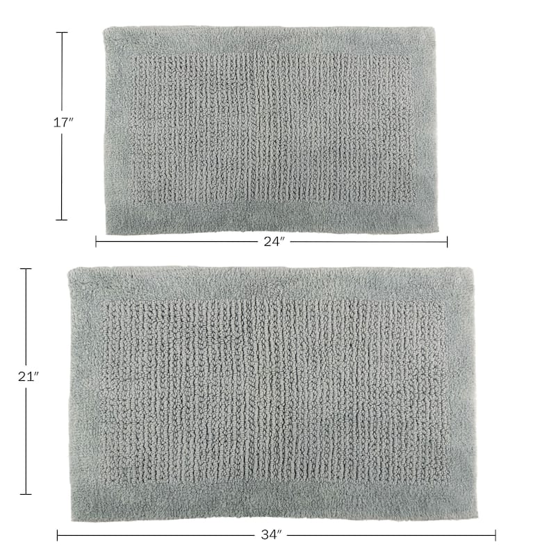 Lavish Home 2-Piece 2500GSM Cotton Bath Mat Set