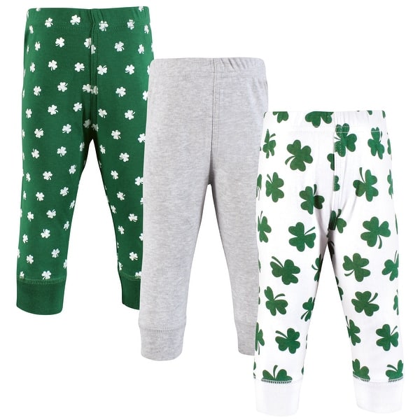 slide 1 of 1, Hudson Baby Unisex Cotton Pants and Leggings, Lucky Charm 0-3 Months - Lucky Charm
