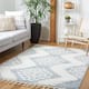 SAFAVIEH Moroccan Tassel Shag Iulieana Boho Tribal 2-inch Thick Rug - 8' x 10' - Teal/Ivory