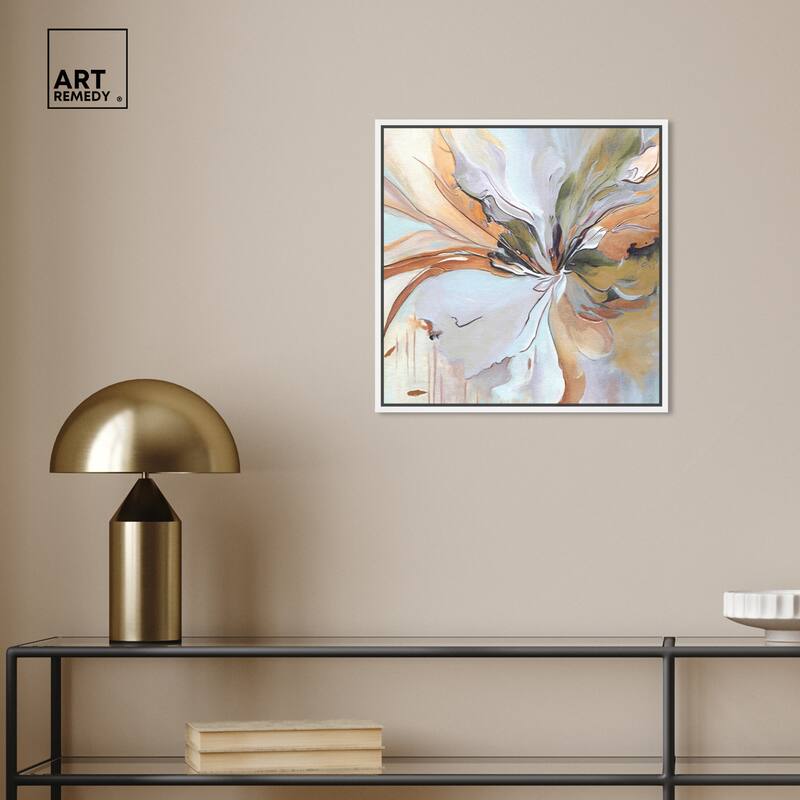 Art Remedy Golden Aesthetic Framed Boho Abstract 1 Piece Canvas Wall Art