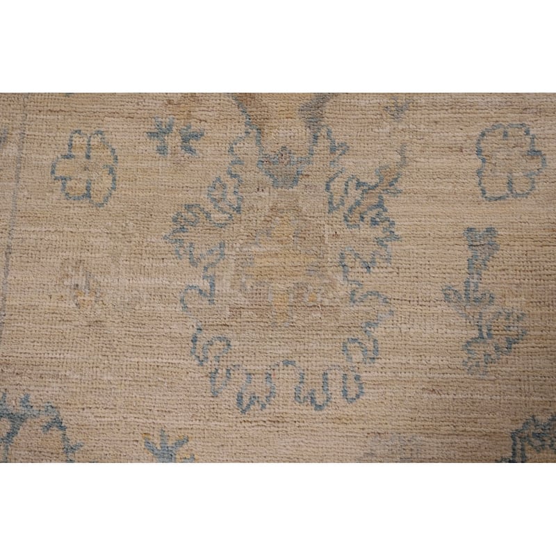 Earth Tone Oushak Vegetable Dye Runner Rug Hand-Knotted Wool Carpet - 2'11" x 9'8"