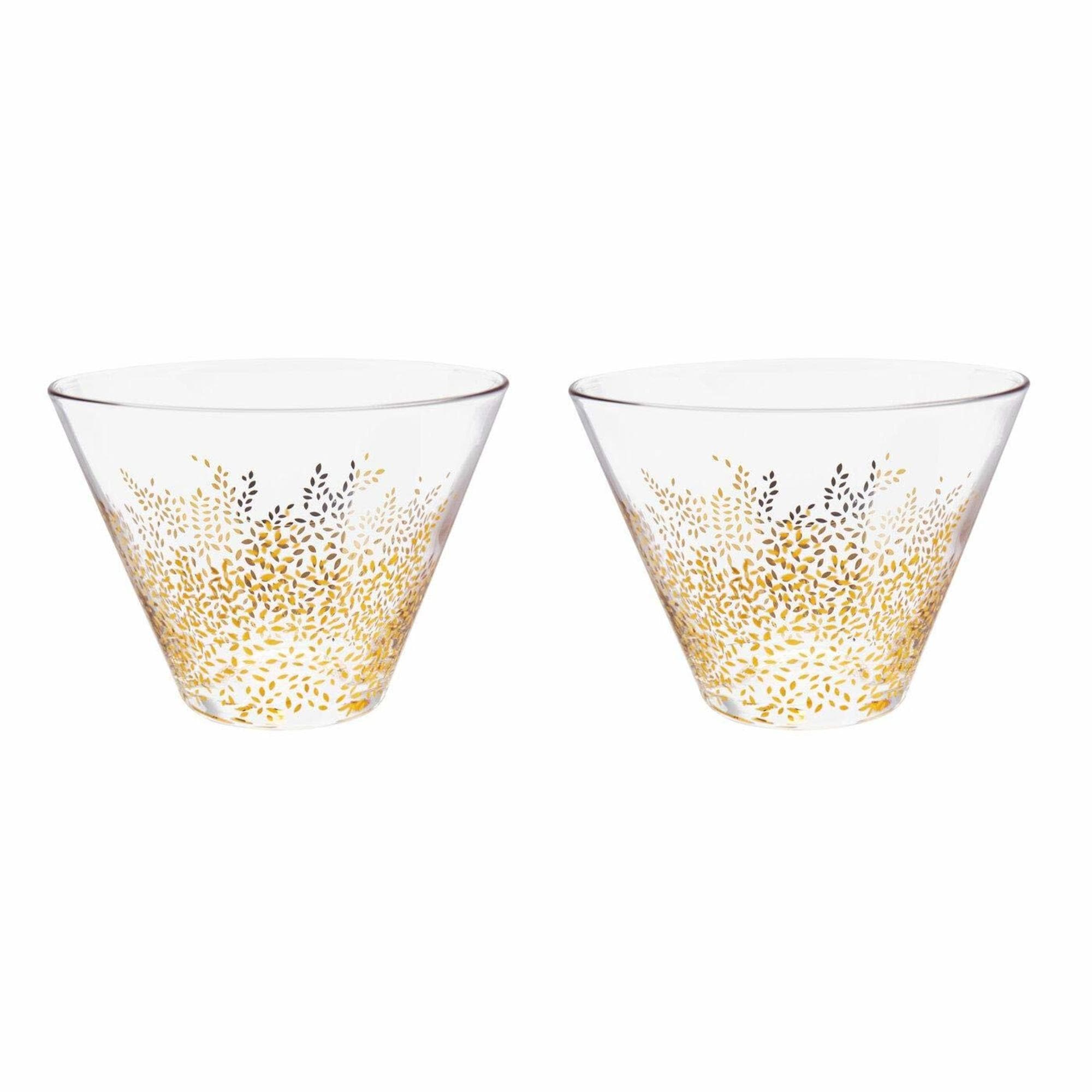 Portmeirion Sara Miller Glass Bowls, Set of 2 - 2.5-inch 4.5-inch