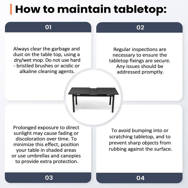 7PC Pellebant Outdoor Patio Aluminum Expandable Dining Table WPC Top with Stackable Armchairs
