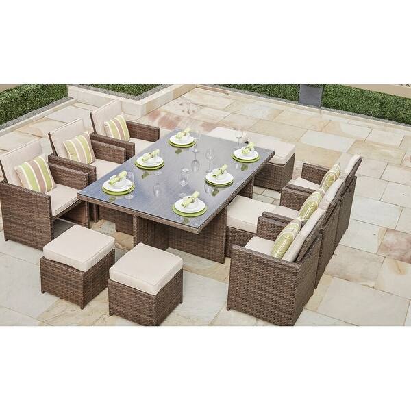 5 Piece Naples Natural Wicker Dining Set, 48