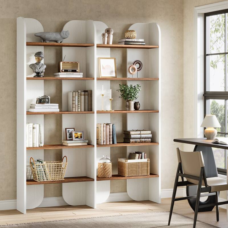 Double Wide Industrial Open Bookcase 5-Tier Storage Display Shelf