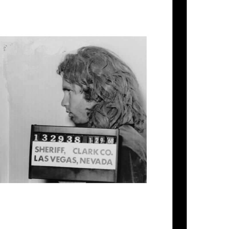 Jim Morrison 1968 Mugshot Photos - 14x18 Framed Print - Black - Bed ...