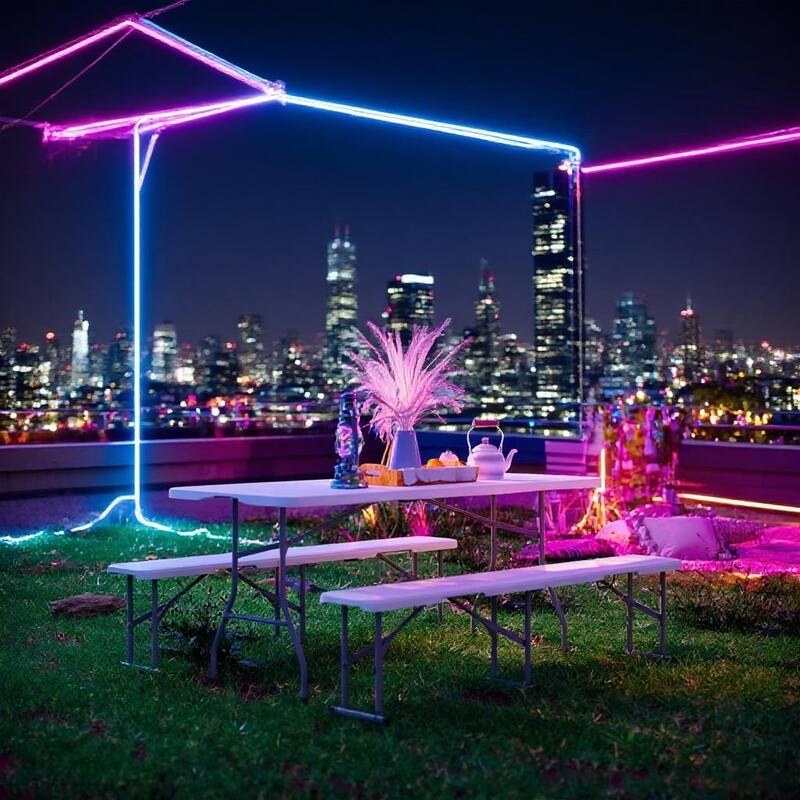 GDFStudio - Outdoor 6 ft Folding Camping Bench Seats with Carry Handle ( Set of 2 )