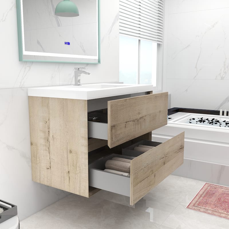 Selina 36" Wall Mounted Vanity with Single Sink - 36