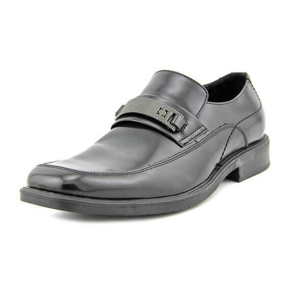 Kenneth Cole Reaction Serve Up Men Square Toe Leather Black Loafer