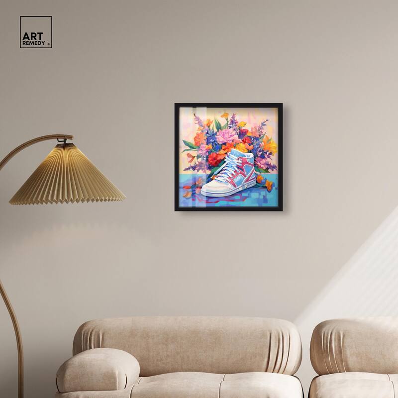 Colorful Sneaker Bouquet II Shadowbox by Art Remedy