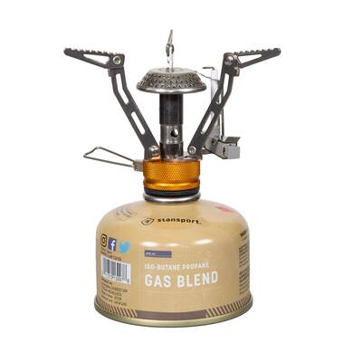 Stansport Portable Butane Stove with Fuel - Silver