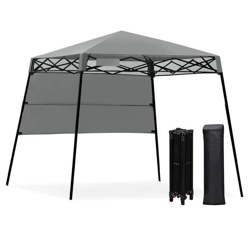7 x 7 Ft Pop up Canopy Tent Outdoor Canopy Shelter with Carry Bag - Grey