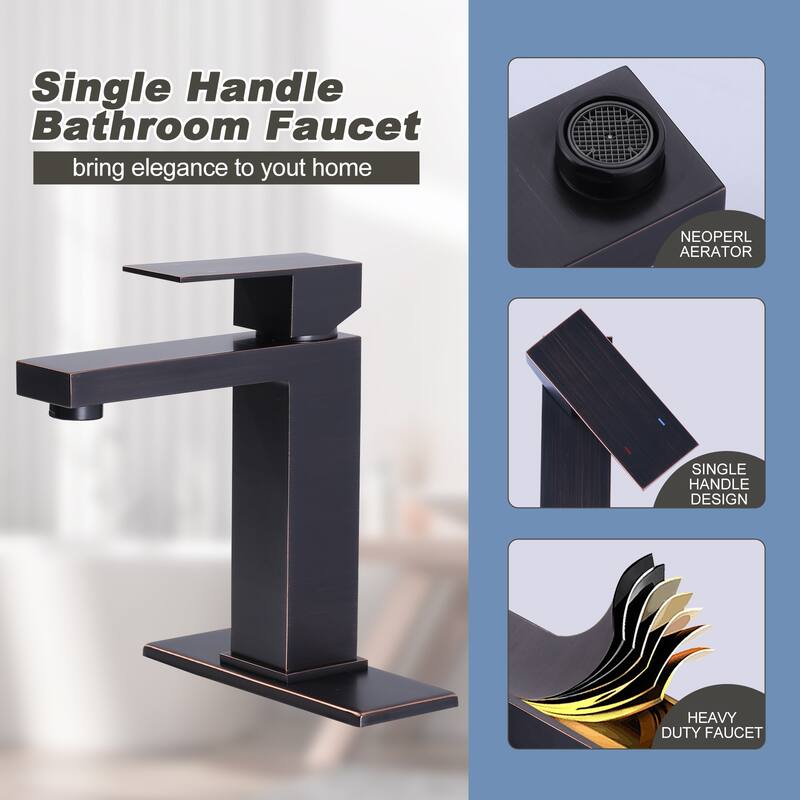 WOWOW 1.2 GPM Single Handle Bathroom Sink Faucet