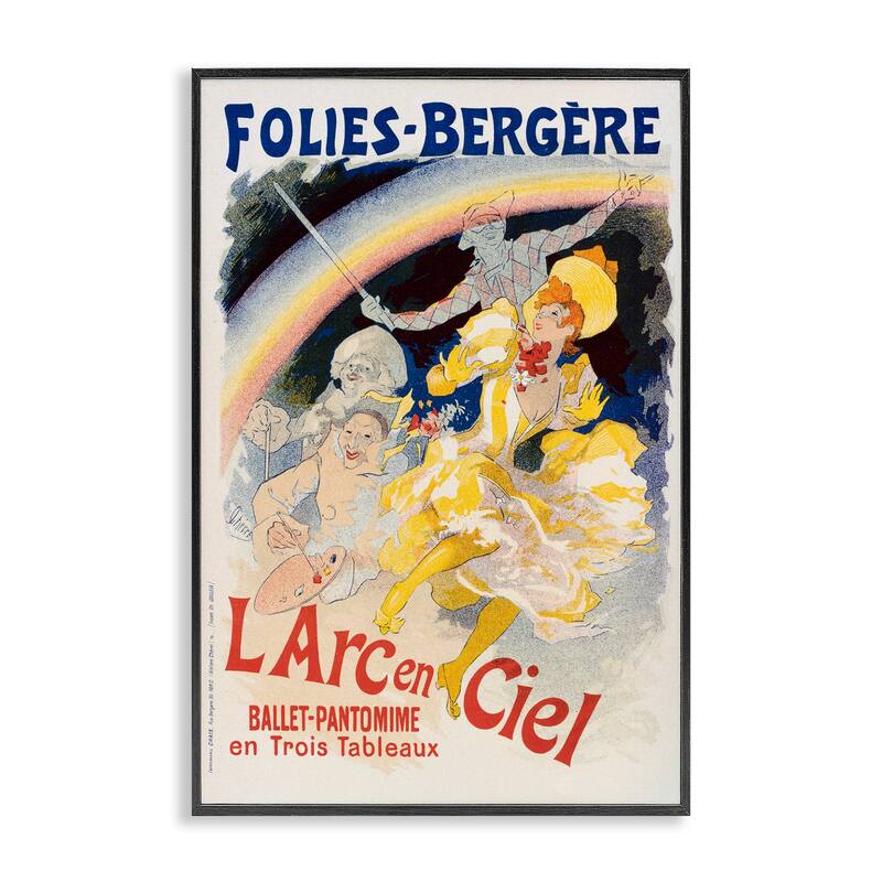 Stupell Vintage Ballet Entertainment Ad Framed Giclee Art Design By Marcus Jules - 16 x 24 - Black