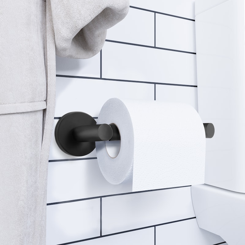 Design House Graz Park Matte Black Two-Post Toilet Paper Holder