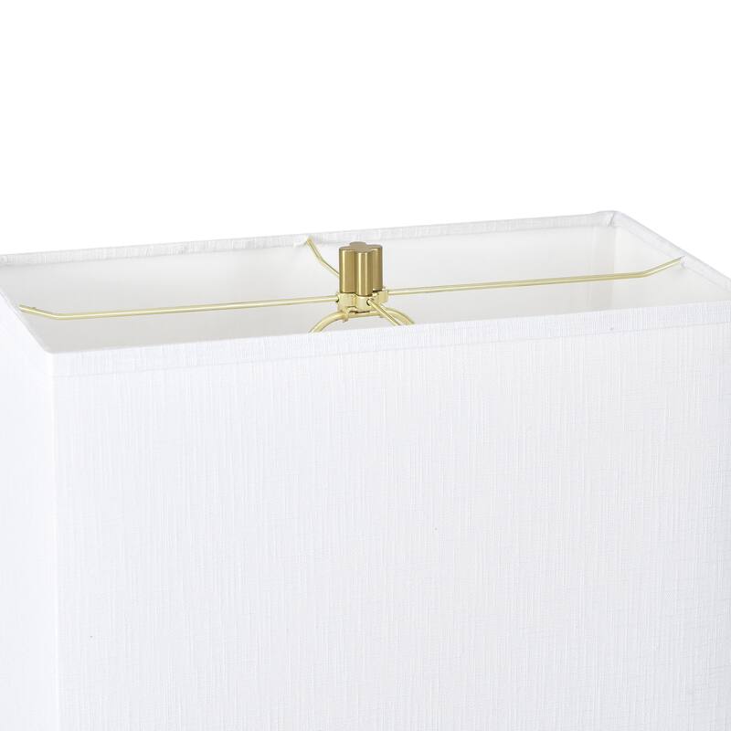 Tamara Day for Stylecraft Edmund Table Lamp - Polished Brass & Pearl Blush - Off-White Shade