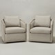 preview thumbnail 158 of 165, KINWELL 31"W Oak Frame Upholstered Swivel Barrel Armchair Set of 2 - Oatmeal Boucle