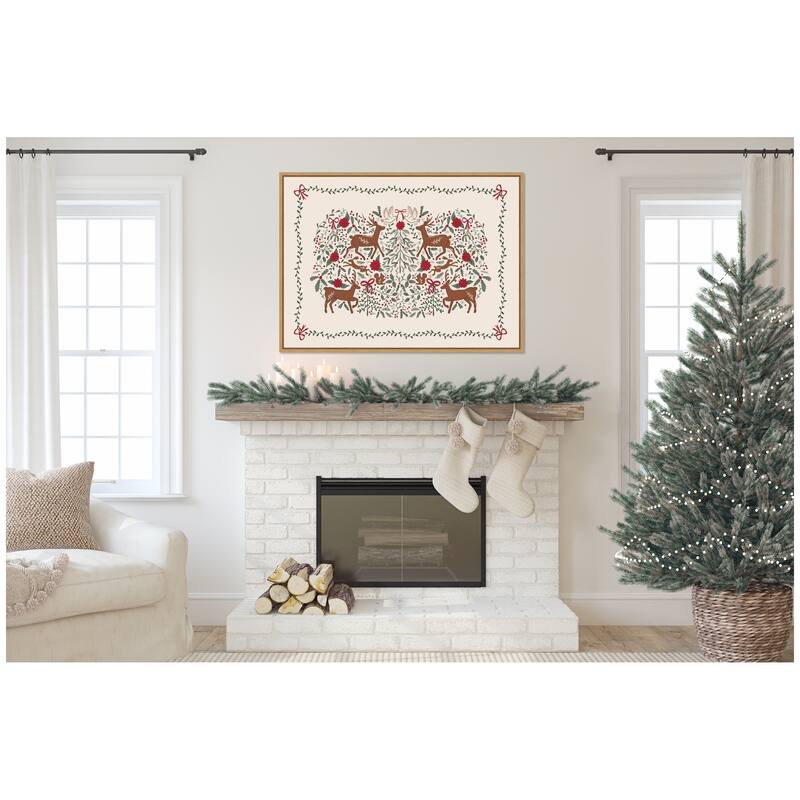 Kate and Laurel Sylvie Framed Canvas The Winter Woods by Vicky Yorke