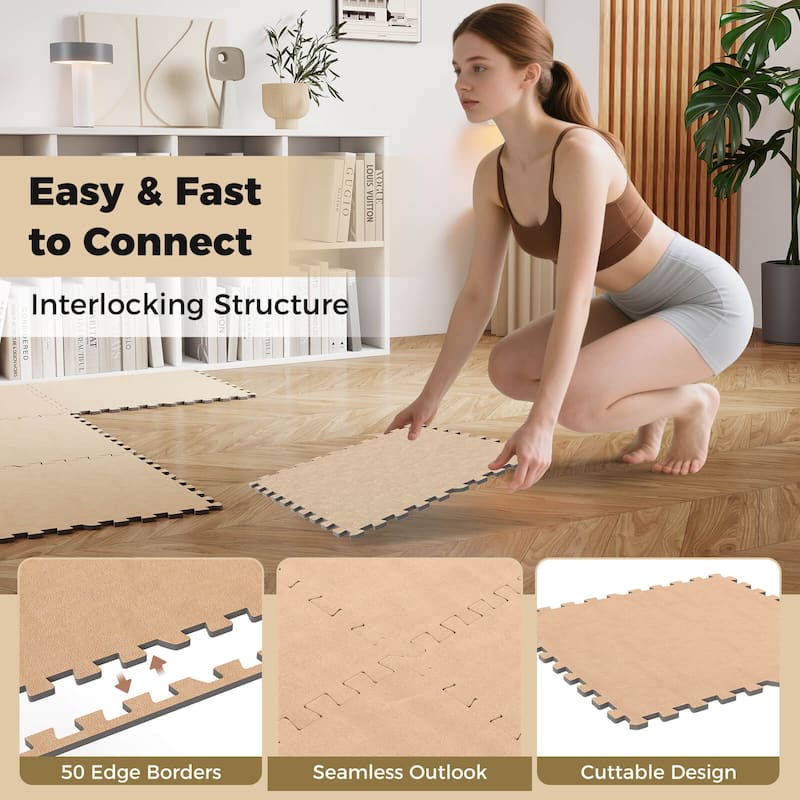 Costway 25/50 Pack-100/200 Sq.Ft. Foam Floor Tiles Interlocking Carpet - See Details