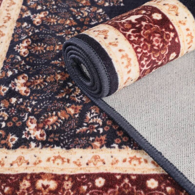 Superior Nanterre Floral Medallion Washable Indoor Runner or Area Rug