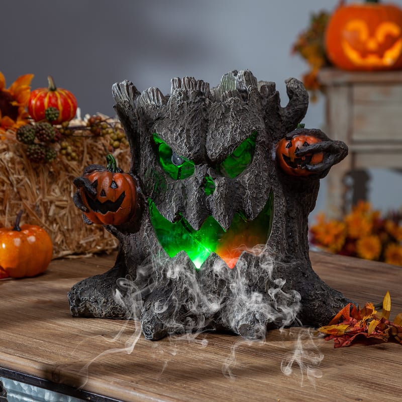Electric Lighted Spooky Smoking Tree