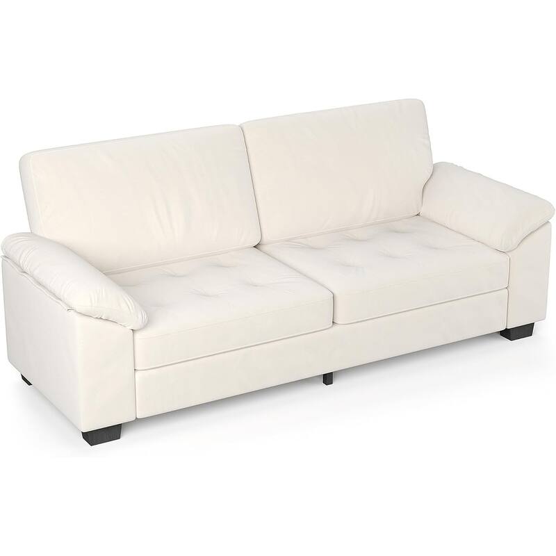 Velvet Upholstered Loveseat with Soft Spacious Armrests, Washable Cushion Covers