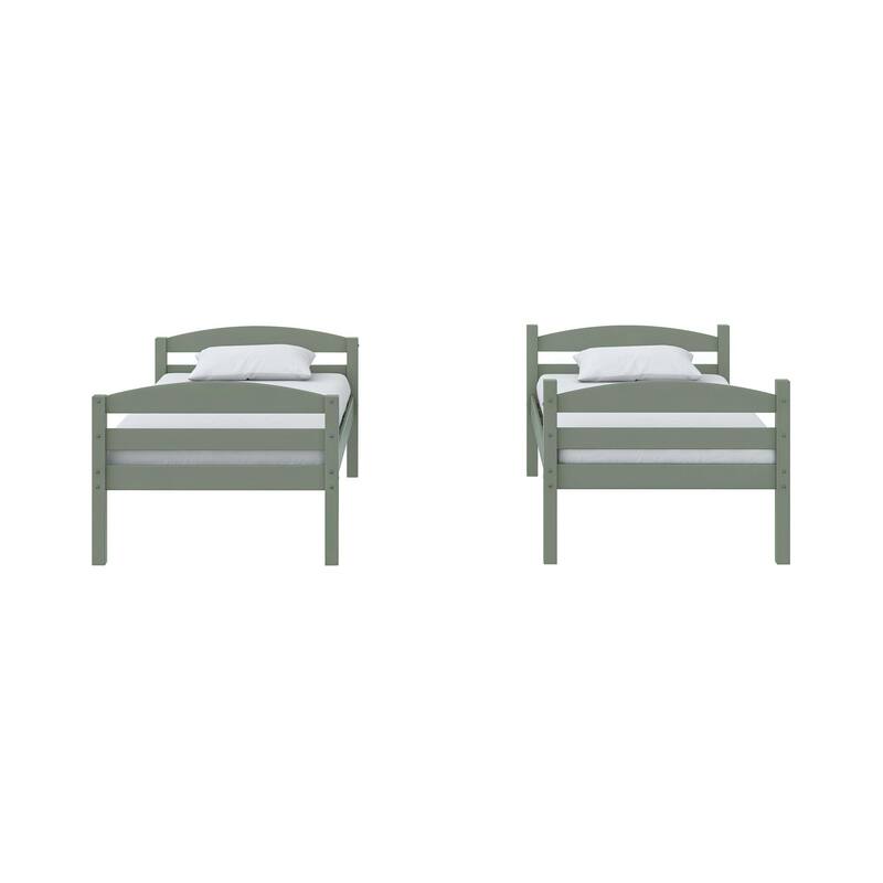 DHP Brady Solid Wood Twin-over-Twin Convertible Bunk Bed