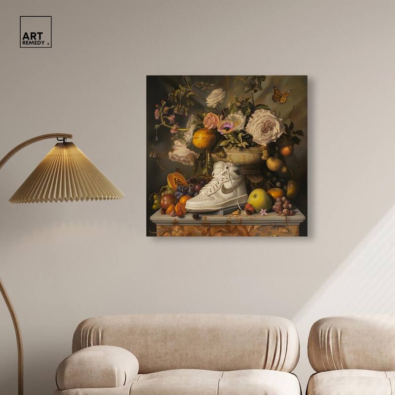 Classical Still Life Sneaker Canvas by Art Remedy, Gallery Wrapped