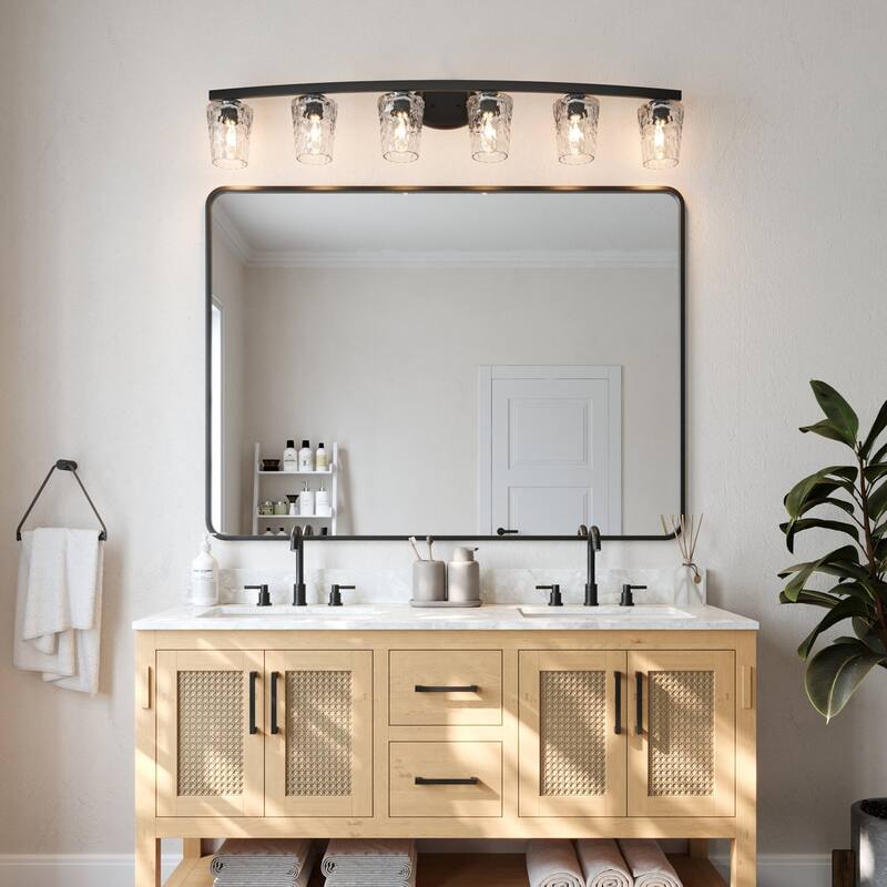 Acroma Modern Bathroom Vanity Light Art Glass Wall Sconce - 6-light