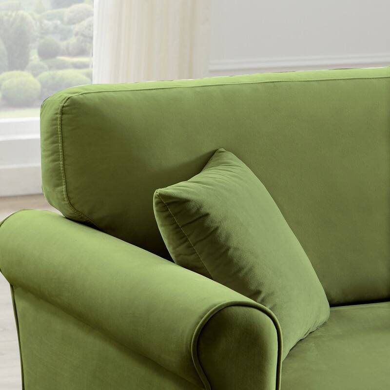82"Velvet Upholstery Cloud Sofa Couch Cushion Back Deep Seat Loveseat