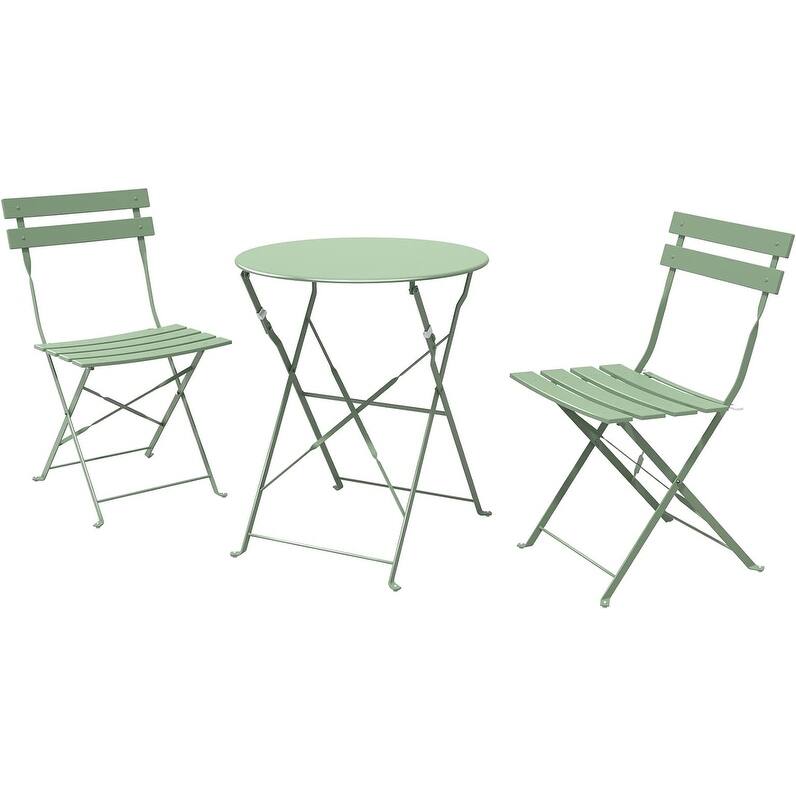 3-Piece Bistro Set Folding Outdoor Furniture Sets with Premium Steel Frame Portable Design for Bistro & Balcony