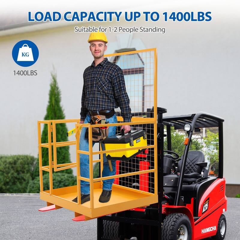 Heavy Duty Steel 43x45in Forklift Basket Man Platform with with Safety Harness & Lock