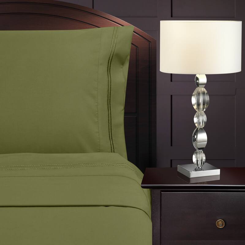 Superior Wrinkle Resistant Embroidered Microfiber Bed Sheet Set