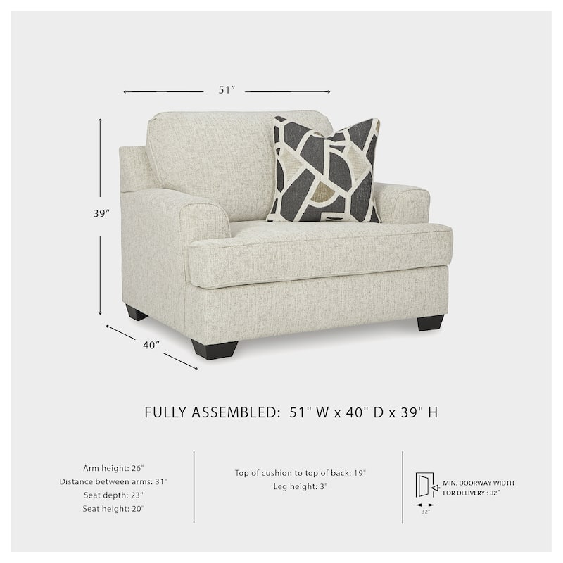 Signature Design by Ashley Heartcort Beige Oversized Chair - 51" W x 40" D x 39" H