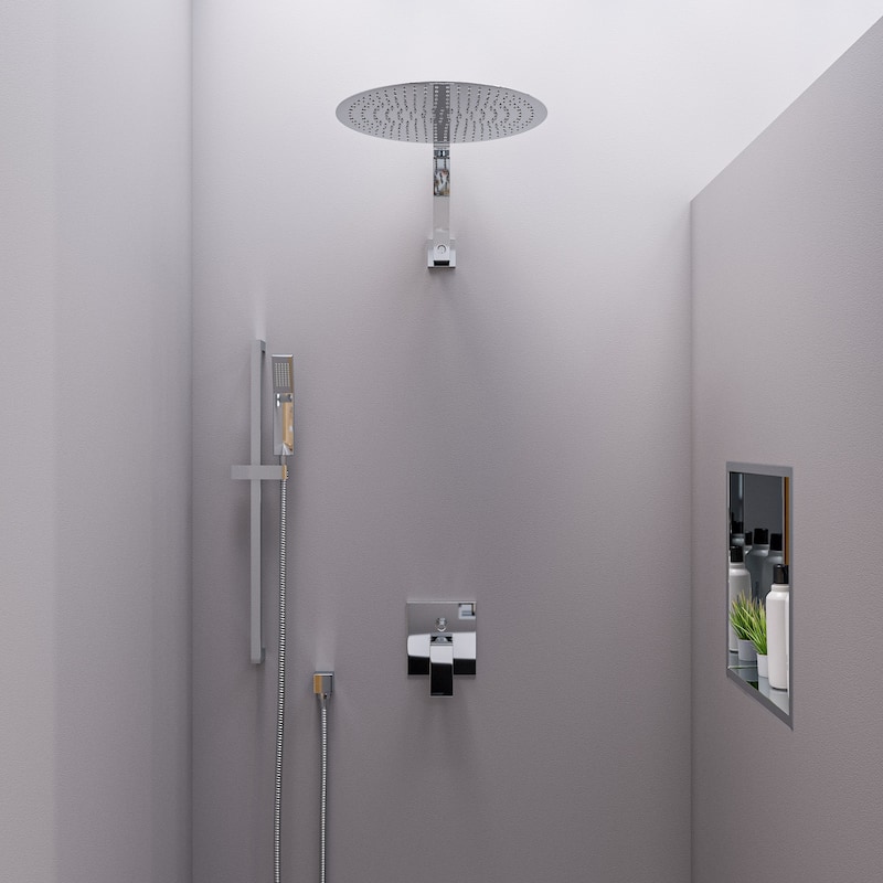 ALFI brand RAIN16R-PSS Solid Polished Stainless Steel 16-inch Round Thin Rain Shower Head