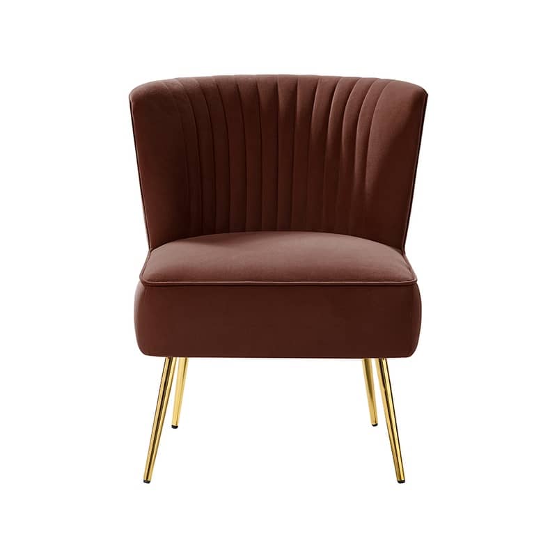 Monica 22''W Upholstered Modern Tufted Accent Side Chair with Gold Legs by HULALA HOME