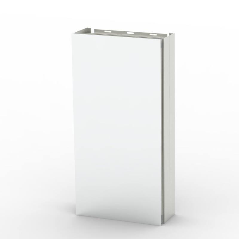 12" x 24" Rectangular Aluminum Surface Mount Medicine Cabinet with Mirror and Shelves - 12" x 24" - Mirrored Finish - Silver