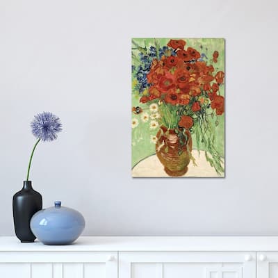 iCanvas "Vase with Daisies and Poppies" by Vincent van Gogh Canvas Print