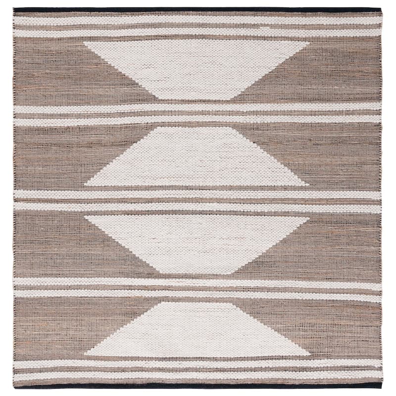 SAFAVIEH Handmade Natural Fiber Giuliana Jute & Wool Rug - 6' Square - Natural/Ivory