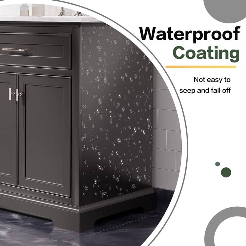 72-Inch Solid Wood Double Sink Bathroom Vanity – Modern Minimalist Design, Waterproof Finish, Soft-Close Drawers
