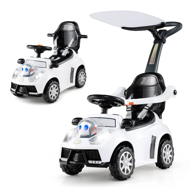 Baby Walking Car with Interactive Lights Horn Sounds and Storage Compartment for Toddlers - 38" x 16" x 35.5"