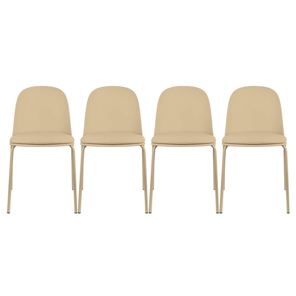 Set of 4 Plastic Dining Chairs Padded Seat Cushion For Kitchen Outdoor Patio Office Waiting Room Breakroom Guest