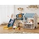 preview thumbnail 1 of 12, 10 in 1 Toddler Slide with Basketball Hoop, Outdoor Slide for Toddlers Age 1-3 with Kid Playhouse Blue Yellow