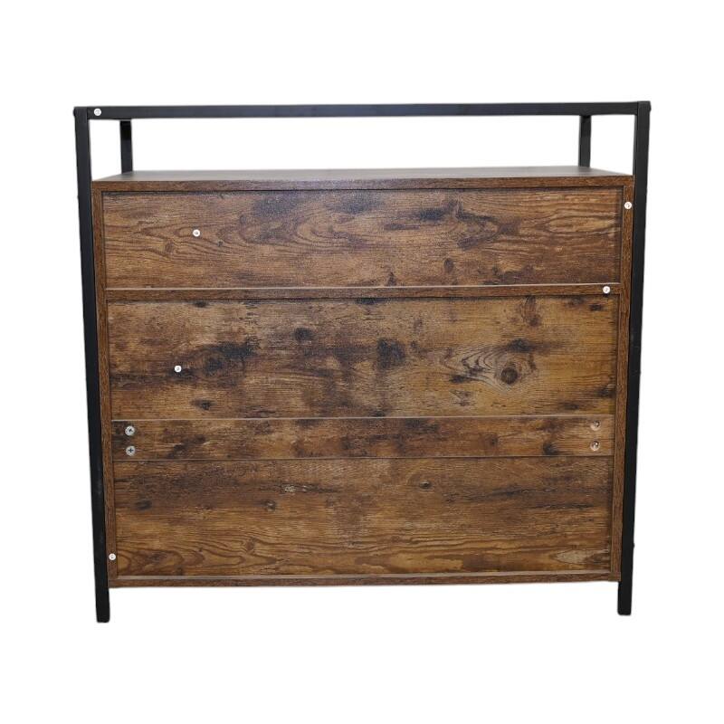 61 lbs Rustic Brown Wooden Cat Litter Box Enclosure, Spacious Hidden Cat Litter Box with Scratching Mat Furniture