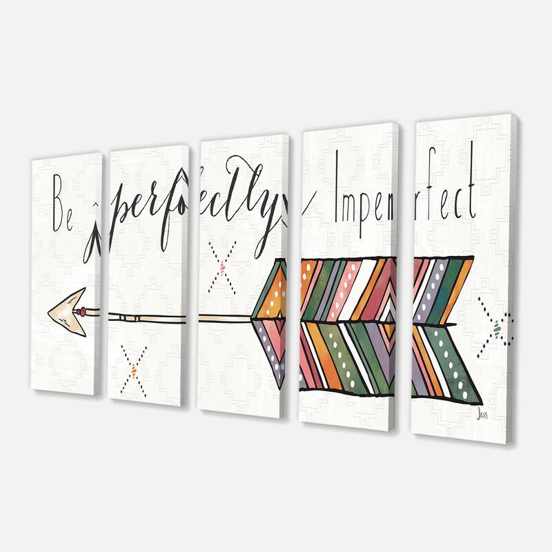 Designart "Be perfectly imperfect Boho Arrow I" Bohemian & Eclectic Canvas Art