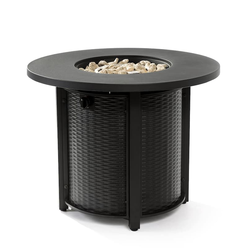 32" Propane Gas Fire Pit Table 50000 BTU Round Steel Fire Pit