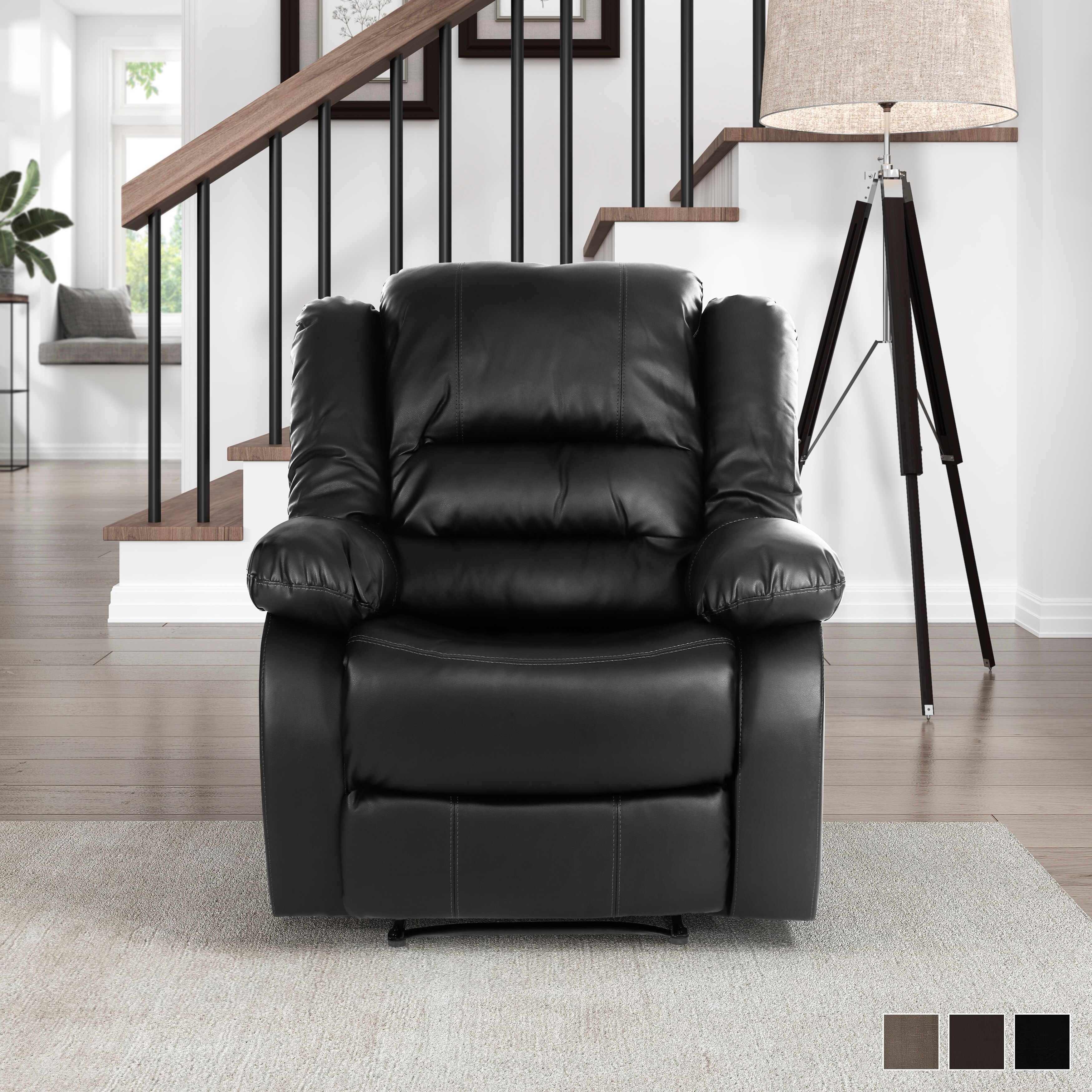 Warren recliner single chair in chocolate microfiber sales